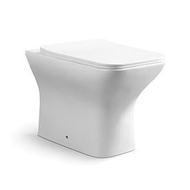 Modern Square Floor Standing Toilet Soft Close Seat Included White Color