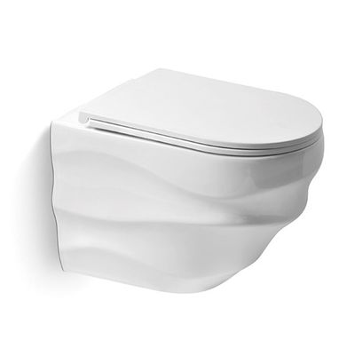 White Ceramic Sanitary Ware One Piece Toilet Wall Hang Back To Wall Không có cạnh