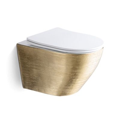 Moderne Keramik WC Toiletten Schüssel Wand montiert Luxus Rose Gold Farbe Bad Sanitärwaren