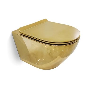 Phòng vệ sinh gốm treo tường hiện đại của châu Âu Phong cách bằng vàng với hệ thống thoát nước bẫy P