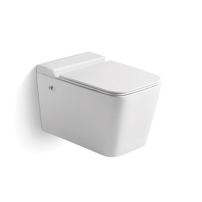 Modern Wall Mounted Tankless Toilet Square Shaped Water Saving