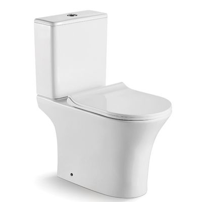 Ceramic Dual Flush Two Piece Toilet Glossy White Modern Bathroom Sanitary Ware