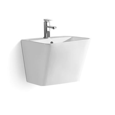 Square Ceramic Wall Hung Wash Basin For Functional Bathrooms