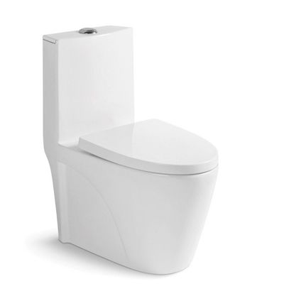 White One Piece Ceramic Toilet Automatic Modern Cupc Certified For Home Or Hotel