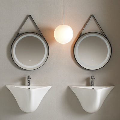 Modern Bathrooms Ceramic Wall Hung Basin Functional With Easy Clean Glaze