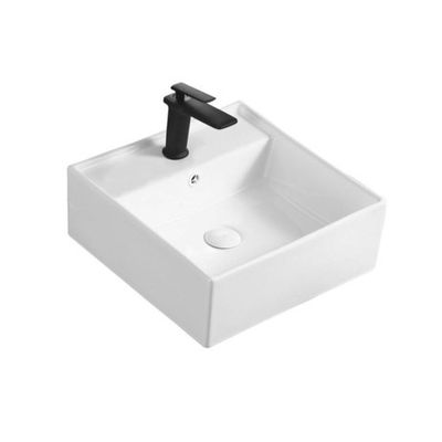 Square Countertop Ceramic Basin Bathroom Wash Sink Wall Mounted