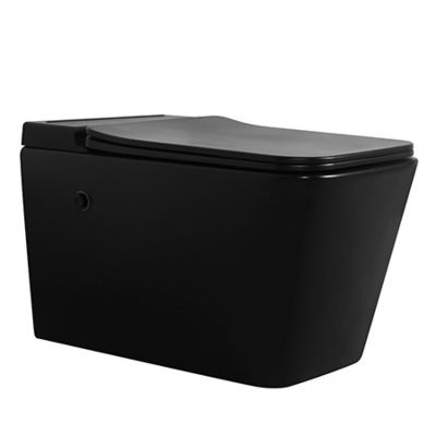Bathroom Wall Hung Tankless Toilet Matt Black Color With Strong Flush Power