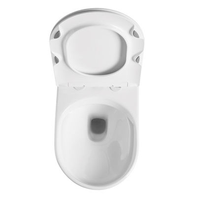 White Color Round Thin Rim Wall Hung Toilet Antibacterial For Woman Friendly