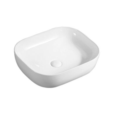 Modern Bathroom Square Ceramic Basin White Above Cabinet Mounting