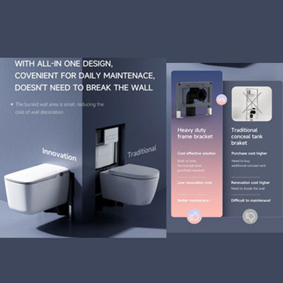 Opening Seat And Cover Intelligent Toilet Bidet With Smart Sensors And Portable Remote