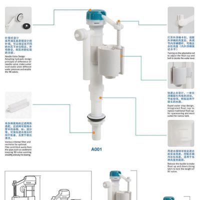Dual Flush Toilet Water Tank Fittings All In One Sanitary Ware Toilet Water Valve