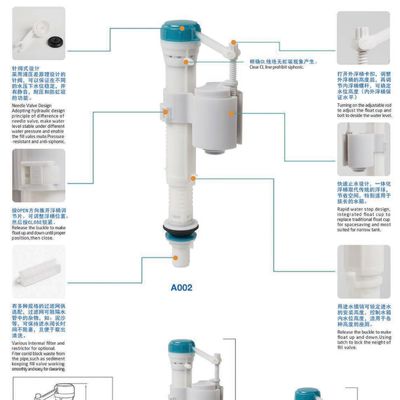 Sanitary Ware Bathroom Flush Tank Fitting Mechanism Dual Flush Valve For Toilet
