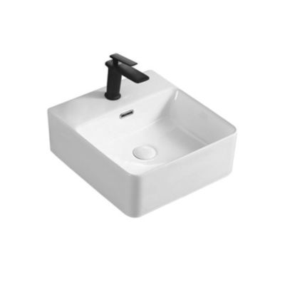 Above Counter Installation Ceramic Basin Glossy Finished For Bathroom