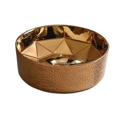Luxury Glazed Round Ceramic Basin Impact Resistant For Bathroom
