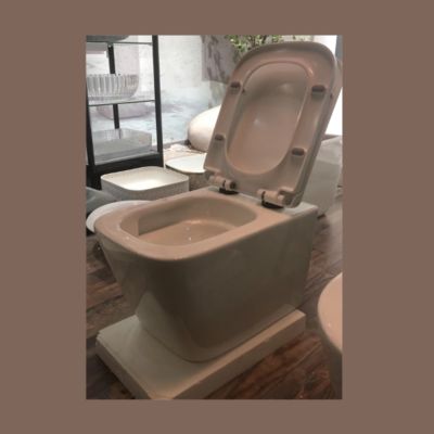 Stylish Wall Hung Toilet with Soft Close Lid for Bathroom Standard Ceramic Sanitary Ware Bowl Set Sleek Wall Hung Toilet European Wall Hung Toilet