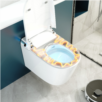 New Design Integrated Ceramic Cistern Wall Hung Smart Automatic Toilet Without Water Pressure Requirement