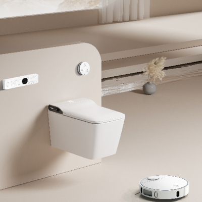 Smart Wall-Hung Toilet with Heated Seat Convenient Remote Control Auto Flush Automatic Bidet Elongated Bowl WC Toilet Set