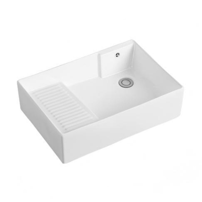 Custom Counter Top Porcelain Hair Salon Basin Barber Shop Ceramic Rectangle Shape Hair Salon Shampoo Basin for Sale