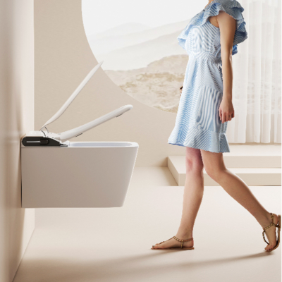 NEW Modern Design Automatic Bidet Closet Siphon Flush Bathroom No Need Water-tank Wall Hung Intelligent Smart Toilet WC