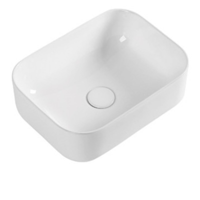 Yüksek Kaliteli Dikdörtgen Beyaz Banyo Lavabo Masaüstü Seramik Lavabo Otel Tuvaletleri için Kolay Temizlik