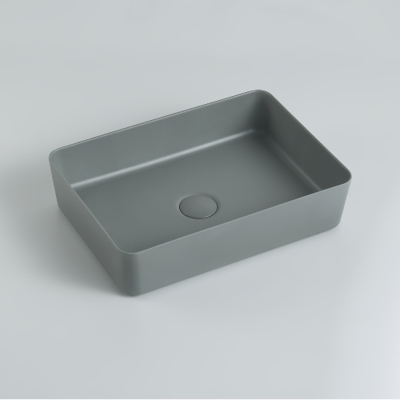 Melamine Basin Rectangular Ceramic Basin for Bathroom Glossy Color Rectangular Washbasin Bathroom Sink