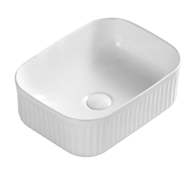 Luxury White Bathroom Ceramic Rectangle Undermount Bathroom Sinks Wash Basin Under Counter Hotel Basin Sink