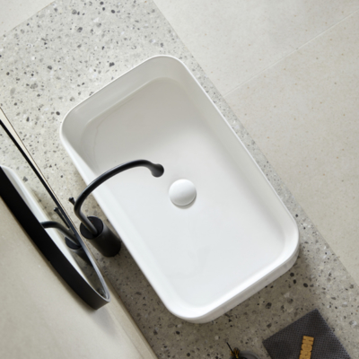 Bath Sink Square Ceramic Wash Basin Convenient Partial Mouth for Bathroom Kitchen Balcony Household Use