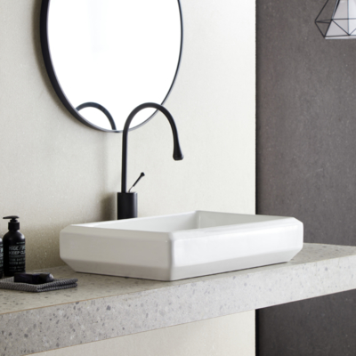 Modern Premium White Ceramic Sanitaryware Countertop Sinks Simple Irregular Art Basin for Hotel Dining Room Hand Wash