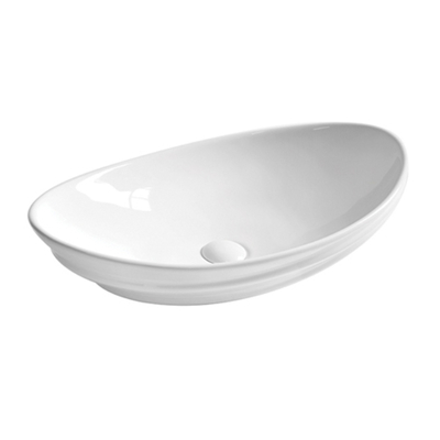 Factory Customized Modern Oval Shape Glossy Lavatory Sink Ceramic Material For Bathroom Decoration