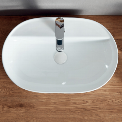 Ceramic Basin Big Size Large Long Oval Rectangular Hand Wash Basin Glossy White Washing Sinks